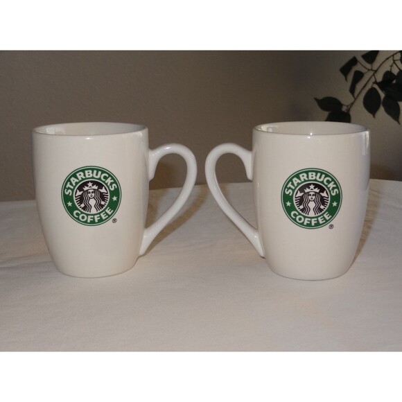Lot 2x Starbucks MERMAID 2-sided SIREN Mug Cup 2007 10.2 Oz White Ceramic Coffee - Picture 3 of 10